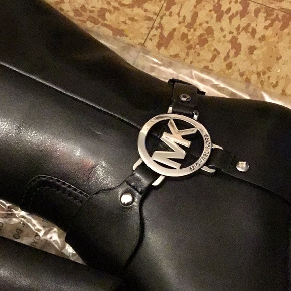 BLACK LEATHER MICHAEL KORS BOOTS - Picture 2 of 6